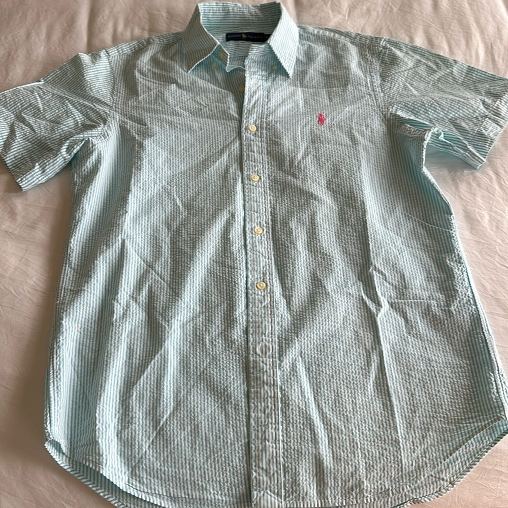 Ralph Lauren Seersucker Button Down Med